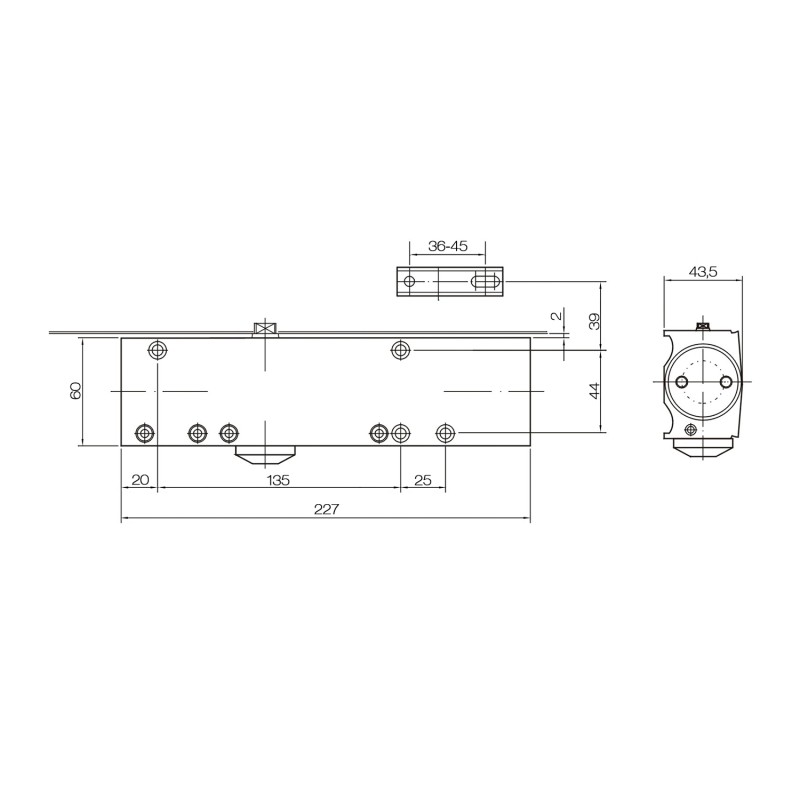 Дверной доводчик DOORLOCK DL200N BC DC EN 2-5 серебристый