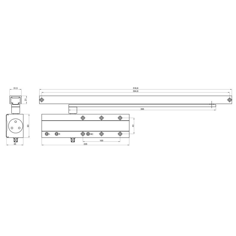 Дверной доводчик DOORLOCK DL340S EN 1-4 морозостойкий