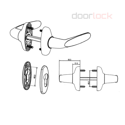 Ручка дверная dormakaba BREMEN на овальной розетке