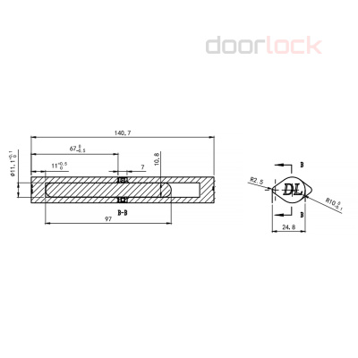 Дверная петля DL HS20-140F ZN каплевидная, без покрытия, с фасками 