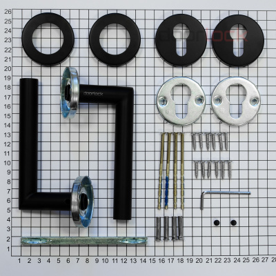 Ручка дверная DOORLOCK V 040/F/8/C/SS PZ, L-form