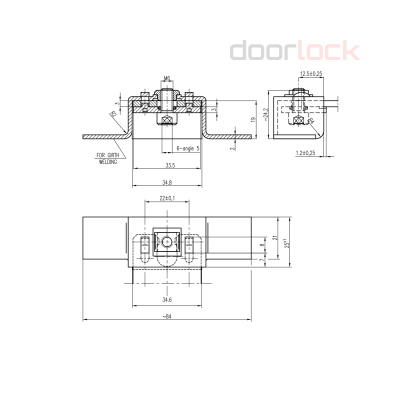 Петлевой базирующий элемент CEMOM С838-00-00/J 8005 оцинкованный, для стальных дверных коробок
