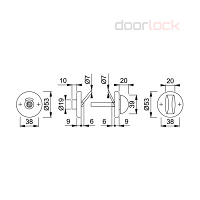 Поворотная кнопка HOPPE 42KV/RW-SK/OL F1 с индикатором