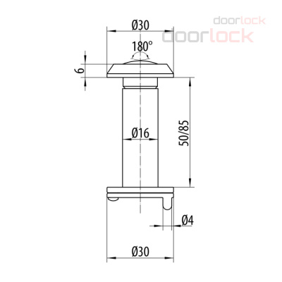 Глазок DOORLOCK V VAP16/50-90mm/160° серия Variant